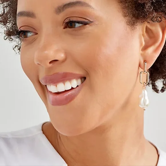 Joan Rivers Baroque Simulated Pearl Drop Earrings - Picture 3 of 4